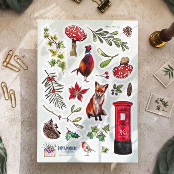 Christmas Woodland Vinyl Sticker Sheet Set, 3 of 5