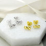 Sterling Silver And Gold Infinity Stud Earring Pack, thumbnail 1 of 4
