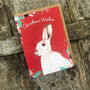 White Hare Christmas Card Blank Inside, thumbnail 1 of 2