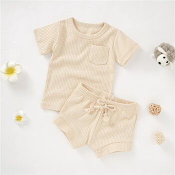Organic Cotton T Shirt And Shorts Unisex Baby Set, 2 of 5