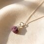 925 Sterling Silver Raw Ruby Crystal Necklace, thumbnail 1 of 3