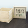 Personalised Gardener's Leaves Wooden Seed Box, thumbnail 3 of 3