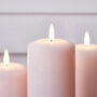 Trio Of Distressed Pastel Pink LED Candles, thumbnail 3 of 3