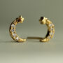 Gold Jewel Moon Earrings, thumbnail 1 of 7