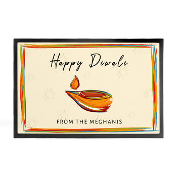 Personalised Diwali Colourful Light Decoration Mat, 3 of 3