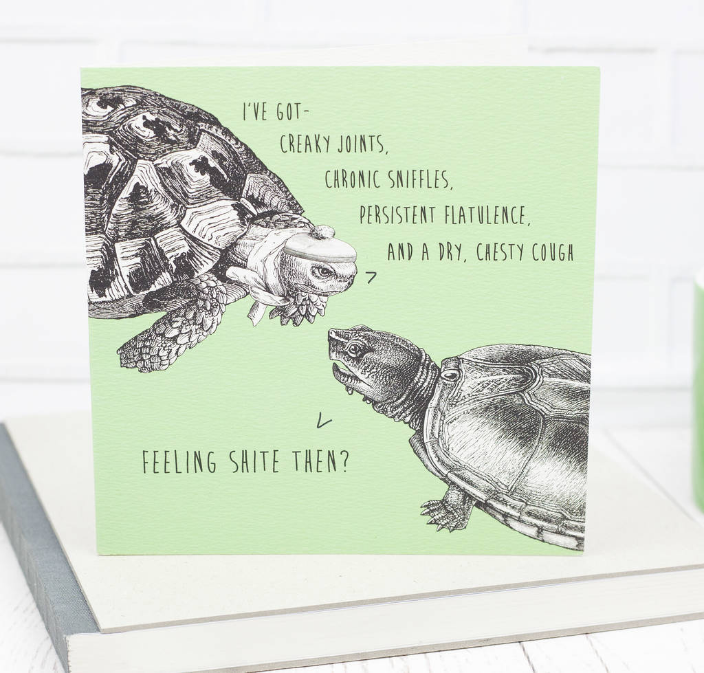funny get well card feeling shite then by bird brain london getwell card