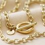 Stainless Steel Organic T Bar Necklace In Gold Plating, thumbnail 2 of 6
