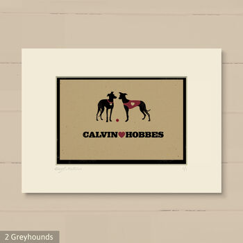 Personalised Greyhound Print For One Or Two Dogs, 11 of 12