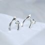 Sterling Silver Wishbone Studs, thumbnail 3 of 9