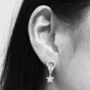 Friendship Handcuff Initial Star Silver Earrings, thumbnail 4 of 10