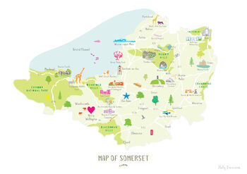 Personalised Somerset Map: Add Favourite Places, 3 of 3