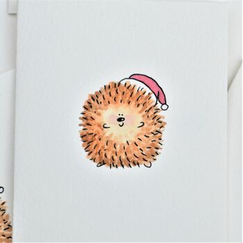 Pack Of Six Christmas Hedgehog Cards, 2 of 2