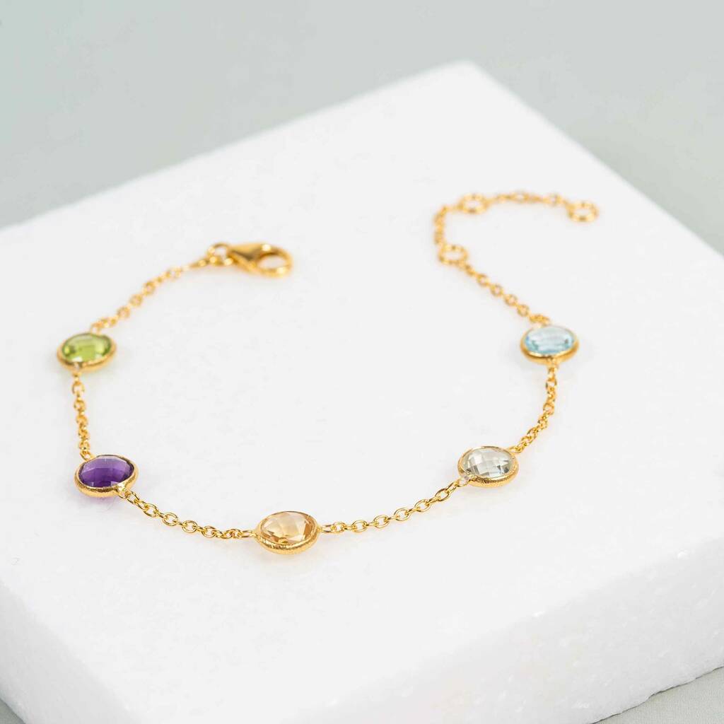 multi gemstone and gold vermeil bracelet by auree jewellery