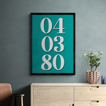 Personalised Custom Special Date Green Wall Art, 6 of 7