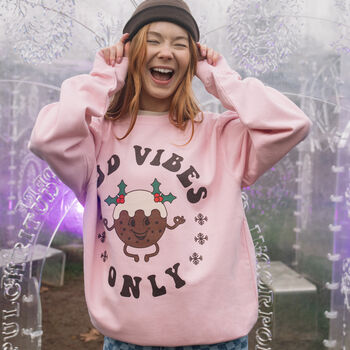 Pud Vibes Only Women's Christmas Jumper, 4 of 4