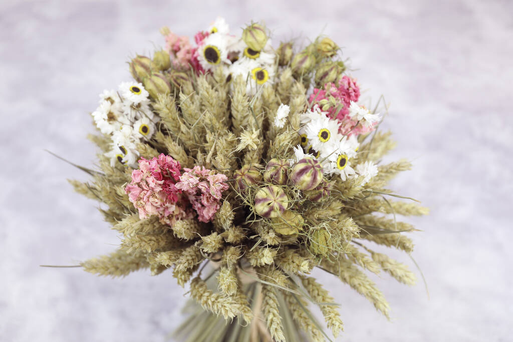 Seasonal Handmade Pink Dried Flower Bouquet By Shropshire ...