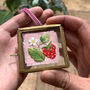 Strawberry Hand Embroidered Framed Keepsake, thumbnail 1 of 7