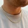 Gold And Silver Moon Cut Bead Chain Necklace For Men, thumbnail 3 of 7