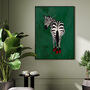 Custom Personalised Zebra Wearing Heels Art Print, thumbnail 1 of 12