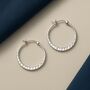 Sterling Silver Hammered Hoop Earrings, thumbnail 2 of 8