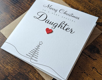 Personalised Handmade Christmas Card For Special Daughter, 4 of 4