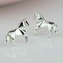 Sterling Silver Origami Horse Earrings, thumbnail 2 of 6