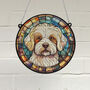 Bichon Frise Stained Glass Effect Suncatcher, thumbnail 1 of 3