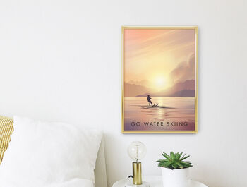 Go Water Skiing Travel Poster Art Print, 3 of 8