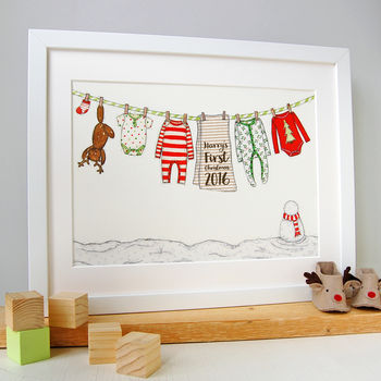Personalised Baby's First Christmas Print, 2 of 7