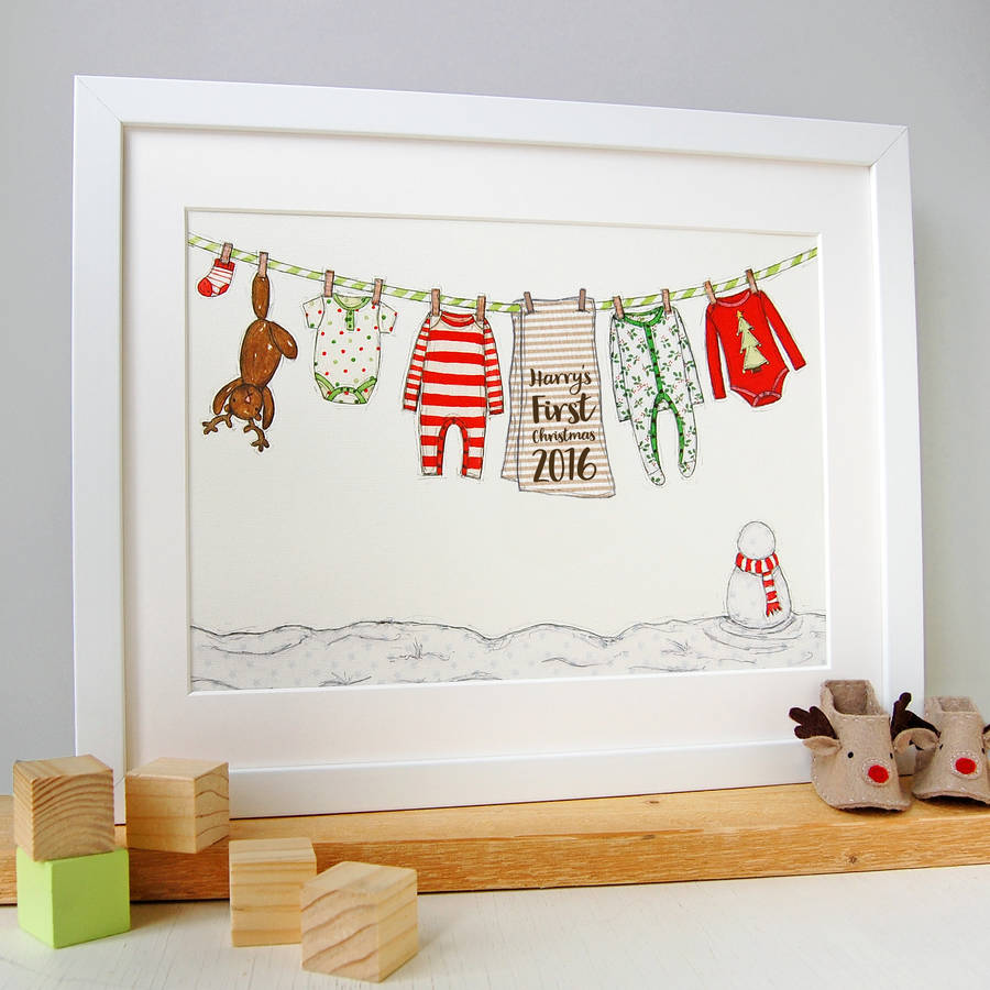 Personalised Baby S First Christmas Print By Clara And Macy Notonthehighstreet Com