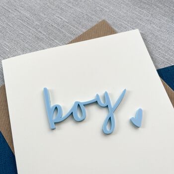 Acrylic Embellishment New Baby Boy Card, 4 of 4