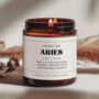 Birthday Gift For Aries Funny Zodiac Candle, thumbnail 1 of 7
