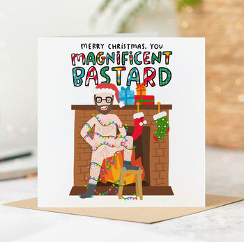 Merry Christmas You Magnificent Bastard Card, 3 of 4