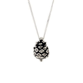 Baby Pine Cone Necklace Gold/Silver, 8 of 11
