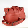 Personalised Handcrafted Red Leather Overnight Bag, thumbnail 3 of 8