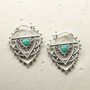 Sterling Silver Turquoise Triangle Hoops, thumbnail 3 of 6