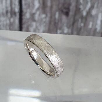 Personalised Scratched Detail Ladies Silver Ring, 5 of 9