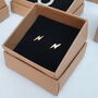 18ct Gold Vermeil Lightning Bolt Ear Stud Earrings, thumbnail 1 of 8