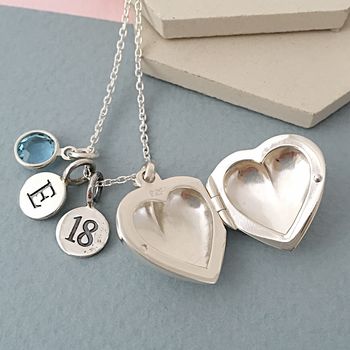 Personalised Silver Heart Locket Necklace, 9 of 11