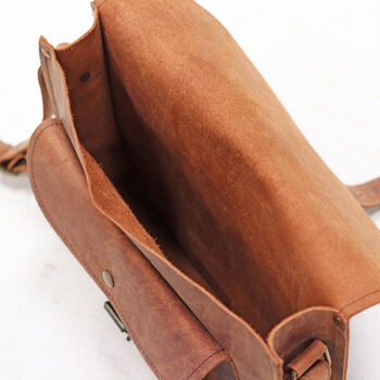 Personalised Leather Crossbody Saddle Bag, 4 of 10