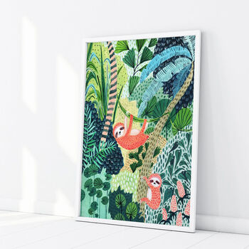 Jungle Sloth Art Print, 4 of 6