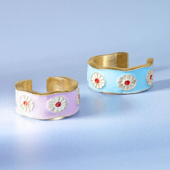 Enamel Flower Adjustable Ring, 2 of 7