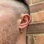 Silver Tigers Eye Dangle Hoop Earring For Men, thumbnail 5 of 11