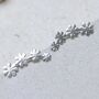 Sterling Silver Curved Flower Ear Climbers, thumbnail 3 of 6