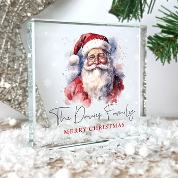 Personalised Any Message Traditional Santa Crystal Token, 4 of 9