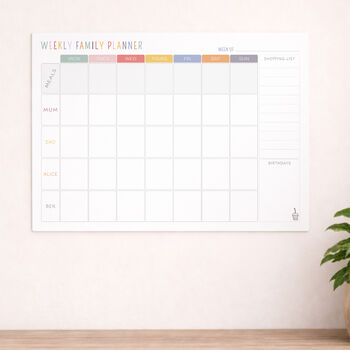 Weekly Family Wall Planner, Personalised Metal Command Centre, 3 of 5