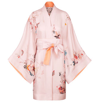 Silk Kimono Dressing Gown Floral Magic Blooms, 10 of 11