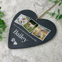 Personalised Pet Photo Slate Hanging Heart Decoration 15 X 16cm, thumbnail 5 of 8