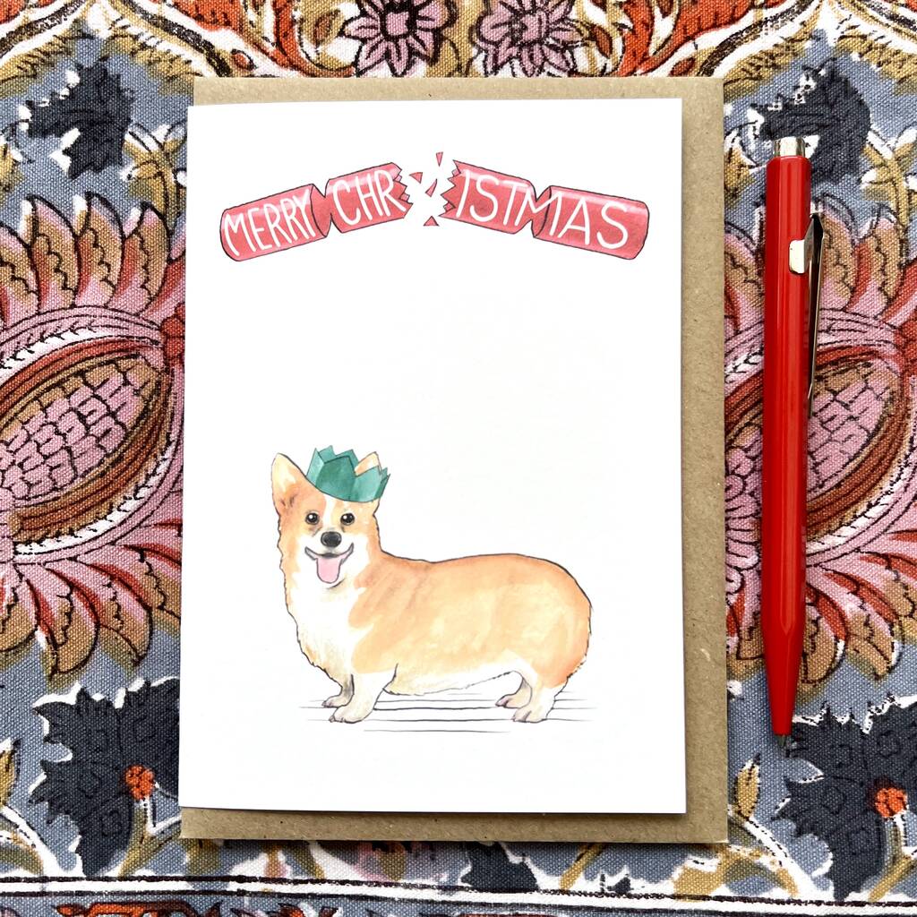 Corgi Christmas Card Cracker Design