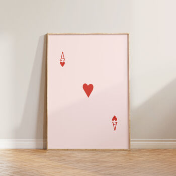 Ace Of Hearts Deck Of Cards Print Poster, 7 of 7